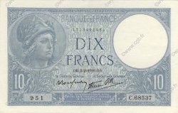 10 Francs MINERVE modifié FRANCE  1939 F.07.01 AU