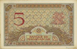 5 Francs MADAGASCAR  1937 P.035 AU
