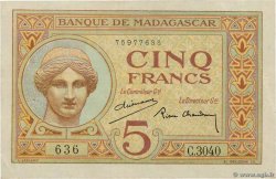5 Francs MADAGASCAR  1937 P.035 EBC