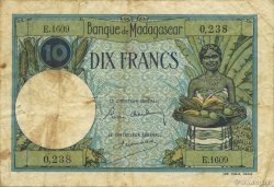 10 Francs MADAGASKAR  1937 P.036 fS