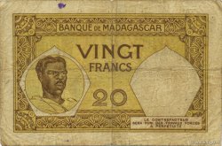 20 Francs MADAGASCAR  1948 P.037 VG