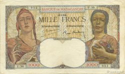 1000 Francs MADAGASKAR  1945 P.041 fVZ