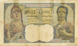 1000 Francs MADAGASCAR  1947 P.041 q.B