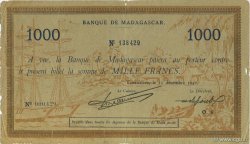 1000 Francs MADAGASCAR  1941 P.043 q.MB