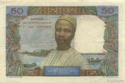 50 Francs MADAGASKAR  1950 P.045a fVZ to VZ
