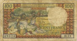 100 Francs - 20 Ariary MADAGASCAR  1964 P.057a B+