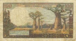 100 Francs - 20 Ariary MADAGASCAR  1964 P.057a TB