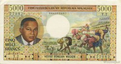 5000 Francs - 1000 Ariary MADAGASKAR  1966 P.060a VZ to fST