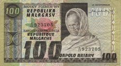 100 Francs - 20 Ariary MADAGASCAR  1974 P.063a VF