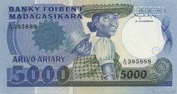 5000 Francs - 1000 Ariary MADAGASCAR  1983 P.069a UNC-