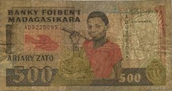 500 Francs - 100 Ariary MADAGASCAR  1988 P.071b q.B