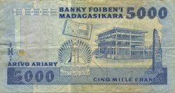 5000 Francs - 1000 Ariary MADAGASCAR  1988 P.073b TB+