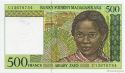 500 Francs - 100 Ariary MADAGASKAR  1994 P.075b ST