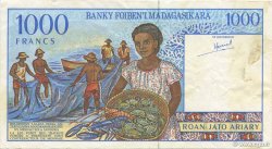 1000 Francs - 200 Ariary MADAGASCAR  1994 P.076a VF