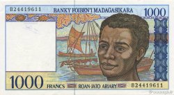 1000 Francs - 200 Ariary MADAGASKAR  1994 P.076b VZ to fST