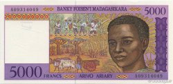 5000 Francs - 1000 Ariary MADAGASCAR  1994 P.078a SC+