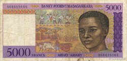 5000 Francs - 1000 Ariary MADAGASCAR  1994 P.078b VF