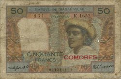 50 Francs KOMOREN  1960 P.02b1 SGE
