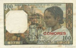 100 Francs COMOROS  1960 P.03b2 XF-