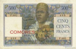 500 Francs COMOROS  1963 P.04b XF - AU