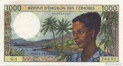 1000 Francs COMOROS  1976 P.08a XF+