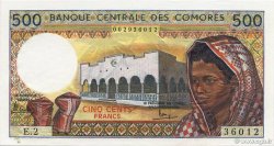 500 Francs COMOROS  1986 P.10a1 AU+