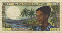 1000 Francs COMORAS  1984 P.11a BC+