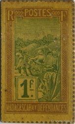 1 Franc Zébu MADAGASCAR  1916 P.032 AU