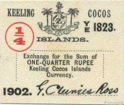1/4 Rupee COCOS KEELING ISLANDS  1902 PS.124 UNC-