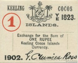 1 Rupee ISOLE KEELING COCOS  1902 PS.126 q.FDC