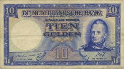 10 Gulden NETHERLANDS  1945 P.075b VF