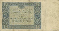 5 Zlotych POLAND  1930 P.072 F - VF