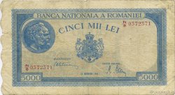 5000 Lei ROMANIA  1945 P.055v MB