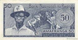 50 Francs RUANDA  1974 P.07b q.FDC