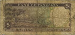 5 Shillings TANZANIA  1966 P.01a RC+