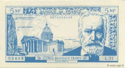5 Nouveaux Francs Victor Hugo Scolaire FRANCE regionalism and miscellaneous  1960  UNC