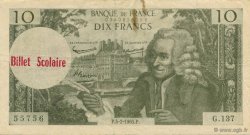 10 Francs Voltaire Scolaire FRANCE regionalism and miscellaneous  1965  VF