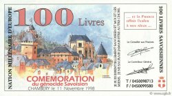 100 Livres Savoisiennes Spécimen FRANCE regionalism and various  1998  UNC
