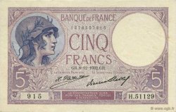 5 Francs FEMME CASQUÉE FRANKREICH  1932 F.03.16 VZ