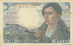 5 Francs BERGER FRANCE  1947 F.05.07 TTB+