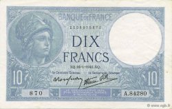10 Francs MINERVE modifié FRANKREICH  1941 F.07.28 VZ+