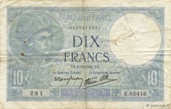 10 Francs MINERVE modifié FRANCE  1941 F.07.30 VG