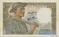 10 Francs MINEUR FRANCE  1944 F.08.12 XF-