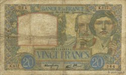 20 Francs TRAVAIL ET SCIENCE FRANCE  1940 F.12.05 B+
