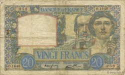 20 Francs TRAVAIL ET SCIENCE FRANKREICH  1940 F.12.09 S