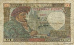 50 Francs JACQUES CŒUR FRANKREICH  1941 F.19.09 fS