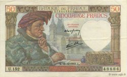 50 Francs JACQUES CŒUR FRANCIA  1941 F.19.17 MBC+