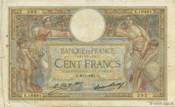 100 Francs LUC OLIVIER MERSON grands cartouches FRANCIA  1927 F.24.06 RC+