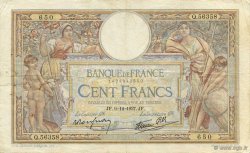 100 Francs LUC OLIVIER MERSON type modifié FRANCIA  1937 F.25.04 q.BB