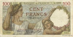 100 Francs SULLY FRANCE  1940 F.26.38 VF